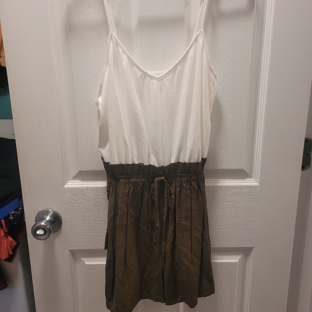 Bailey blue romper with pocketa